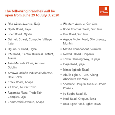 Do you need information on gtbank customer care number, website and email or do you have any questions on how to check your account number, how to open an account in gtb or type of account whether its. Guaranty Trust Bank Auf Twitter Good Morning These Are The Branches That Will Be Open Between The Hours Of 8am 5pm From Monday June 29 2020 To Friday July 3