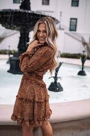 Affordable fall wedding guest dresses. Fall 2020 Fashion Trends Fall Style Ideas Amazon Boho Ruffle Dress Under 30 Fashion Fashion Inspo Outfits Animal Print Dresses