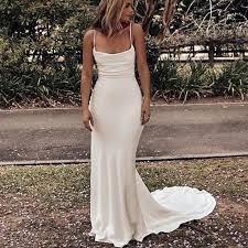 If you don't know yet, a mermaid dress (or you can call it trumpet dress). Spahetti Straps Simple Long Wedding Dresses Mermaid 2020 Wedding Dresses Clairebridal Online Store Powered By Storenvy
