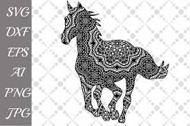 Horse Mandala Svg Horse Svg Zentangle Horse Svg 100388 Svgs Design Bundles Mandala Svg Svg Zentangle
