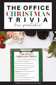 You can't go wrong with this one. The Office Christmas Trivia Printable Domestically Creative