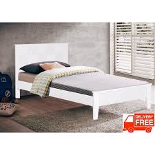 Single frame takes a standard 3ft single mattress (190×90) frame size : Furniture Art Single Bed Frame Katil Kayu Solid Wood Single Bed Frame In White Single And Queen Size Fa 1012 W Shopee Malaysia