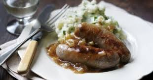 Bangers With Herby Mash And Onion Gravy Recipe Recipe Bbc Food Recipes Food
