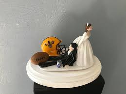 LSU Tigers Cake Topper Bride Groom Wedding day College Funny Football Theme  | eBay