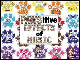 Positive Effects Of Music Bulletin Board Paw Print Theme