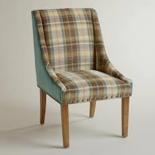 Plaid And Teal Green Wes Dining Chair World Market Dining Chairs World Market Dining Chairs Leather Wing Chair