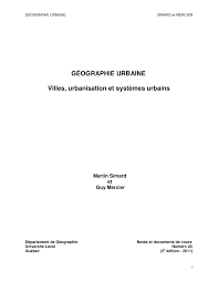 Pour l'admission en m1, les candidats sont fortement incités à bien expliquer le parcours envisagé dans leur lettre de motivation. Pdf Geographie Urbaine Villes Urbanisation Et Systemes Urbains