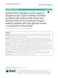 Diabetes and high blood pressure are the two of the most common causes of kidney failure. Pdf Switching From Glargine Insulin Aspart To Glargine Insulin Aspart 30 Before Breakfast Combined With Exercise After Dinner And Dividing Meals For The Treatment Of Type 2 Diabetes Patients With Poor Glucose Control