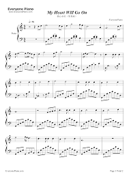 My Heart Will Go On Titanic Theme Stave Preview 1 Piano Sheet Music Free Piano Sheet Music Piano Music