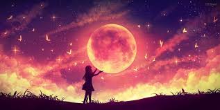 Woman Facing Moon Wallpaper Anime Moon Anime Girls 720p Wallpaper Hdwallpaper Desktop Anime Scenery Scenery Art
