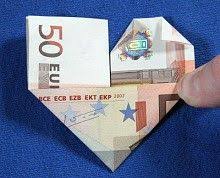 Geldscheine Falten Herz Geldscheine Falten Herz Geld Falten Blume Geldscheine Falten