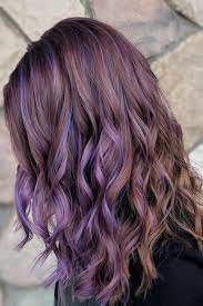 A dark, espresso hair color is cool in nature, which is why it should come as no surprise to you that its most flattering highlight pairing is an ash brown hue. 61 Charming And Chic Options For Brown Hair With Highlights Purple Highlights Brown Hair Brown Hair With Highlights And Lowlights Purple Brown Hair