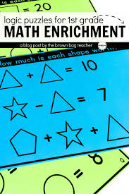 The core areas for grade 1. Math Brain Puzzles Set 1 1st 2nd Grade Enrichment Math Enrichment Math Logic Puzzles First Grade Math