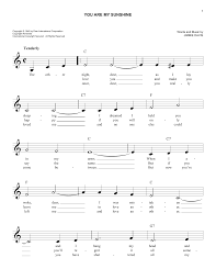 Em g cover me in sunshine d a shower me with good times em g tell me that the world's. You Are My Sunshine Sheet Music Jimmie Davis Lead Sheet Fake Book