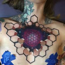 3d Flower Of Life Chest Tattoo Best Tattoo Design Ideas Tattoos Optical Illusion Tattoo Trendy Tattoos