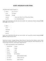 Contoh surat pernyataan kesanggupan kerja, belum menikah, bebas narkoba, praktik umum, kehilangan stnk, bpkb, sim, dalam bahasa inggris, dll. 7 Contoh Surat Perjanjian Sewa Mobil Yang Baik Dan Benar