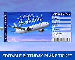 Browse our free printable airplane ticket birthday invitation templates below Printable Airplane Ticket Template Printable Boarding Pass Etsy