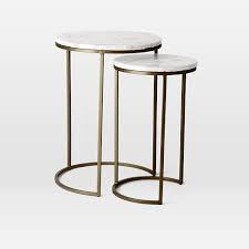 These types of accent tables come in various shapes sizes and materials including wood metal glass and other durable synthetics. Marble Round Nesting Side Table Set Of 2