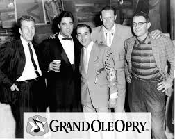 Grand Ole Opry - Throwback Thursday: On October 2, 1954, ELVIS PRESLEY gave his one and only Opry performance. Here he is with a few familiar faces. Can you name the others
