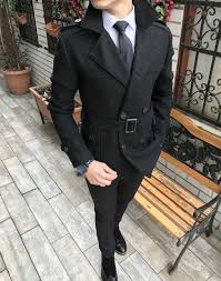 Terziademaltun Italyan Stil Erkek Trenckot Kase Kasmir Mont Kislik Ceket Siyah T3090 1 Kasmir Mont Siyah Takim Elbise Erkek