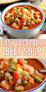 This Quick Delicious Homemade Vegetable Beef Soup Recipe Only Takes About 45 Minutes And Is In 2021 Cooking Soup Easy Vegetable Beef Soup Homemade Vegetable Beef Soup