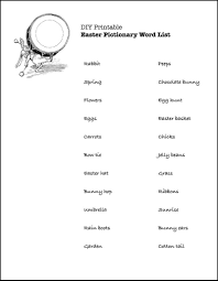 Pictionary Words For Kids To Learn Pictionary Words Easter Party Games Pictionary Word List