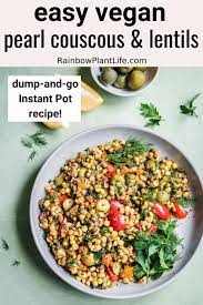 Instant Pot Pearl Couscous And Lentil Salad Rainbow Plant Life Recipe Instant Pot Recipes Pot Recipes Vegan Instant Pot Recipes