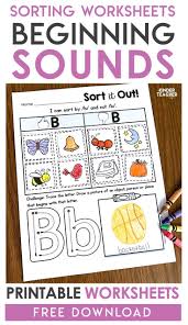 Free Phonemic Awareness Sorting Worksheets A Kinderteacher Life In 2020 Alphabet Preschool Alphabet Activities Beginning Sounds Worksheets