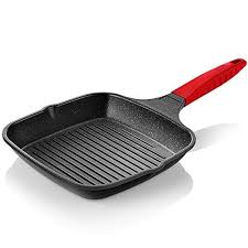 Le Cast Aluminum Frying Pan Nonstick Square Grill Pan For Steak Pfoa Free Non Stick Coating Soft Touch Handle Pan Grill Pan Pan Non Stick Pan
