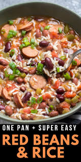 One Pan Red Beans And Rice With Sausage Interesting Food Recipes Andouille Sausage Recipes