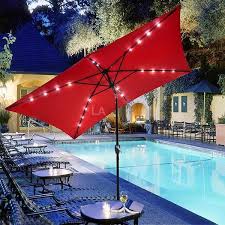 Thelashop Rectangular 10 Foot Patio Umbrella With Solar Lights Rectangular Patio Umbrella Patio Umbrella Outdoor Umbrella