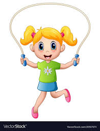 Cartoon Little Girl Playing Jumping Rope Vector Image On Vectorstock Jump Rope Clown Crafts Children S Book Characters
