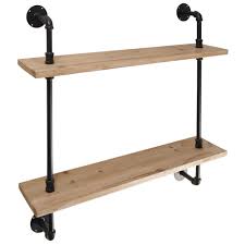 Agsivo étagères murales lot de 3, étagère murale bois et métal, pour salon chambre bureau salle de bains et cuisine (couleur du bois). Etagere En Sapin Et Metal Noir Maisons Du Monde Kieferwande Schwarzes Metall Regal