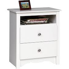 Prepac Monterey Tall 2 Drawer Nightstand With Open Shelf White Walmart Com Walmart Com