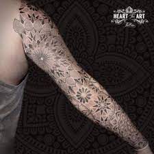 Marvelous looking mandala half sleeve tattoo. Dotwork Sleeve Mandala Tattoo Von Heart Of Art