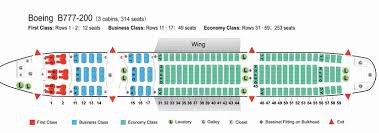 Air China Airlines Boeing 777 200 Aircraft Seating Chart