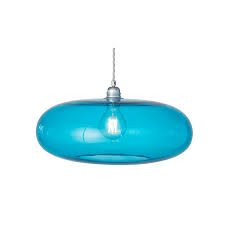 Semi flush mount ceiling light, industrial seeded glass lamp shade ceiling light fixtures with brushed nickel base, silver farmhouse lighting for hallway porch corridor bedroom, bulb not included. Bright Blue Glass Ceiling Pendant Light With Silver Suspension