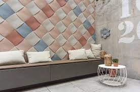 note design creates bulging weave effect tiles for kaza concrete notes design design note design studio