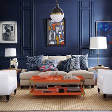 My Painting Pushing Indigo 6 On The Far Right Of This Amazing Serena And Li Blue Living Room Color Blue And Orange Living Room Blue Living Room Color Scheme