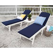 Maybe you would like to learn more about one of these? Polywood Nautical 3 Piece Chaise Set With Cushions In White Navy Bed Bath Beyond