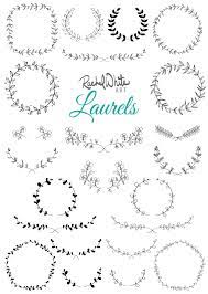 Laurels Vector Illustrations Ai Eps And Png 23 Images In Gold Foil Black White And Color Instant Download Wreath Drawing Laurel Vector Laurel Wreath