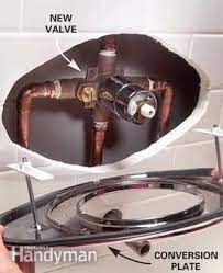 There follows a guide on the best way to put shower faucets into place and get the best use of it. How To Replace A Two Handle Shower Valve With A Single Handle Unit Shower Valve Shower Faucet Repair Kitchen Faucet Repair