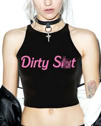 DIRTY SL*T - Cute Women's Sex Cropped Vest Top - Sexy Naughty Porn Clothing  | eBay