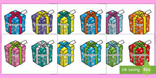 The best affordable birthday present for kids of all ages. Months Of The Year On Birthday Presents Display Sign English Mandarin