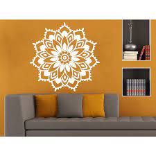 White vinyl decal for car, window, water bottle, computer, and more. Beautiful Flower Mandala Wall Art Sticker Decal White On Sale Overstock 11966038
