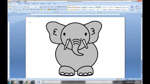 Cara Menggambar Gajah Menggunakan Microsoft Word Youtube