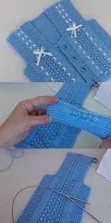 Bebeklere Serit Suslemeli Orgu Yelek Yapimi Anlatimli Baby Knitting Patterns Orgu Modelleri Erkek Bebek