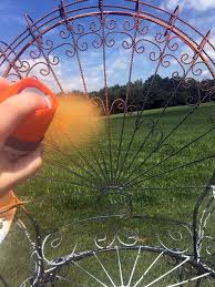 Ballustre natural beautiful peacock chair with intricate detail round the chair and a double weave back. Vintage Metal Peacock Chair Update Chica And Jo