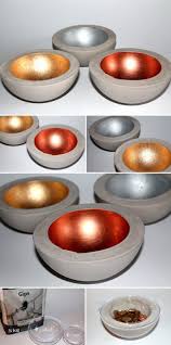 Diy Gips Beton Schale In Kupfer Silber Und Gold Einfach Selber Machen Weckglas Diy Zement Kunst Basteln Mit Beton