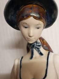 REX VALENCIA'' Porcelain Woman w/ FLOWERS AND WATERING CAN Figurine 13"  TALL